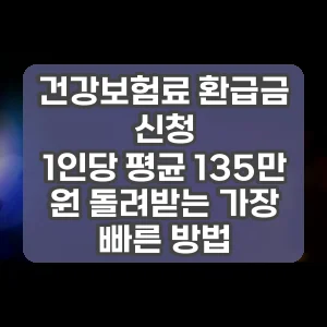 건강보험료 환급금 신청 | 1인당 평균 135만 원 돌려받는 가장 빠른 방법