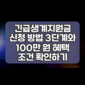 긴급생계지원금 신청 방법 3단계와 100만 원 혜택 조건 확인하기