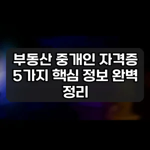 부동산 중개인 자격증 | 5가지 핵심 정보 완벽 정리