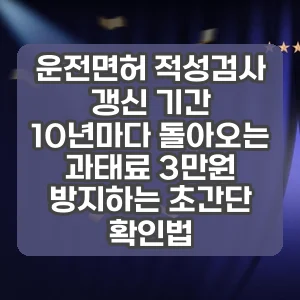 운전면허 적성검사 갱신 기간 | 10년마다 돌아오는 과태료 3만원 방지하는 초간단 확인법