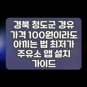 경북 청도군 경유 가격 100원이라도 아끼는 법 최저가 주유소 앱 설치 가이드